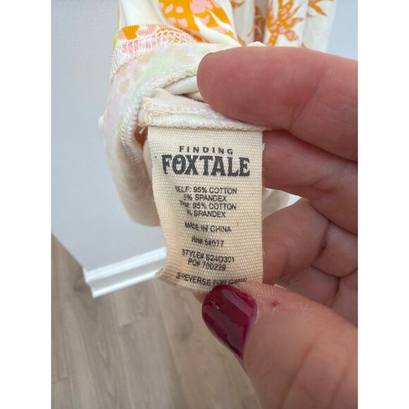 Finding Foxtale Island Escape Dress Girls Orange & Cream Tropical Print Dress W/ - Picture 7 of 7